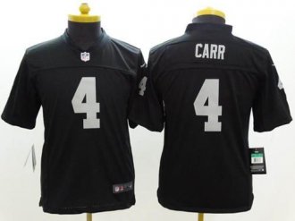 Youth Nike Raiders #4 Derek Carr Black Team Color NFL Limited Jersey