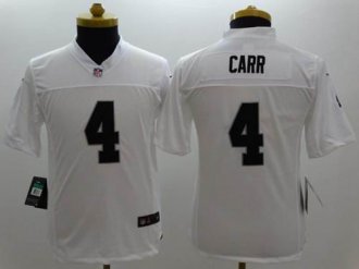 Youth Nike Raiders #4 Derek Carr White NFL Limited Jersey