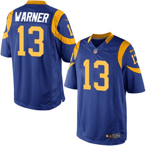 Youth Nike Rams #13 Kurt Warner Royal Blue Alternate Stitched NFL Jersey