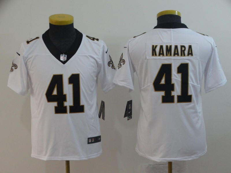 Youth Nike Saints 41 Alvin Kamara White Youth Vapor Untouchable Limited Jersey