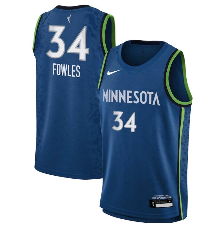 Youth Nike Sylvia Fowles Blue Minnesota Lynx 2021 Explorer Edition Victory Player Jersey