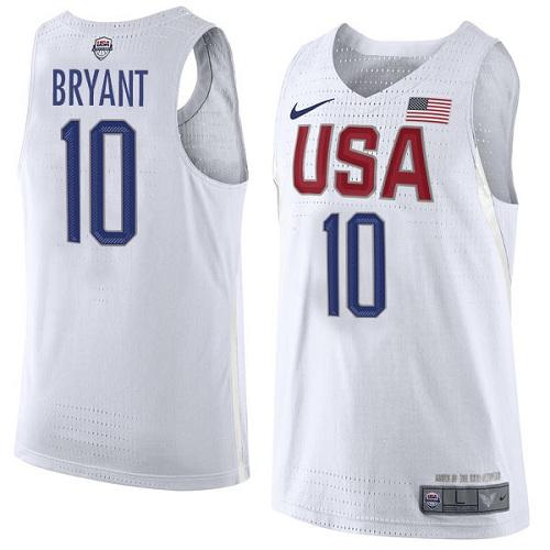 Youth Nike Team USA #10 Kobe Bryant White 2016 Dream Team Game NBA Jersey