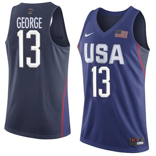 Youth Nike Team USA #13 Paul George Navy Blue 2016 Dream Team Game NBA Jersey