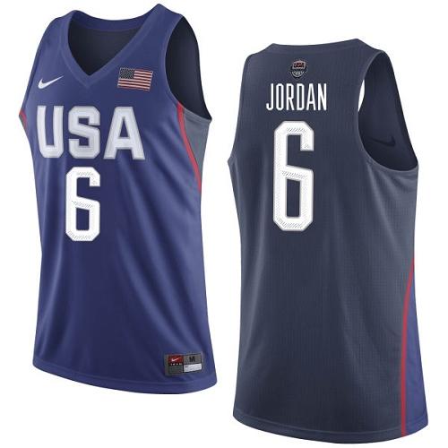 Youth Nike Team USA #6 DeAndre Jordan Navy Blue 2016 Dream Team Game NBA Jersey
