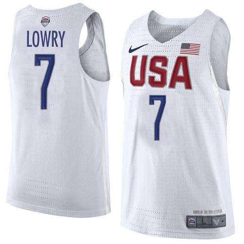 Youth Nike Team USA #7 Kyle Lowry White 2016 Dream Team Game NBA Jersey