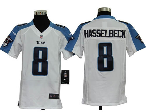Youth NEW Tennessee Titans 8 Matt Hasselbeck White Jerseys