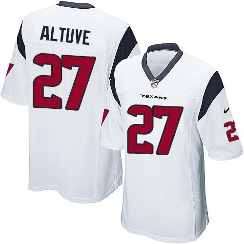 Youth Nike Texans #27 Jose Altuve White Stitched NFL Elite Jersey