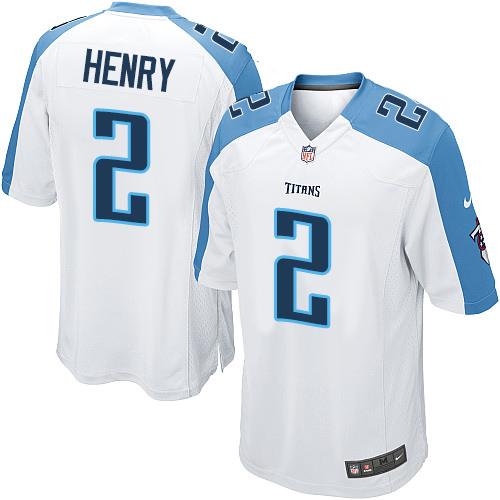 Youth Nike Titans #2 Derrick Henry White Stitched NFL Elite Jersey