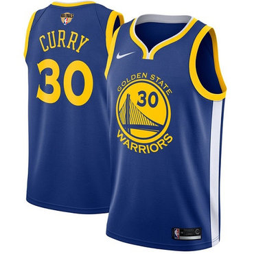 Youth Nike Warriors #30 Stephen Curry Blue The Finals Patch Youth NBA Swingman Icon Edition Jersey
