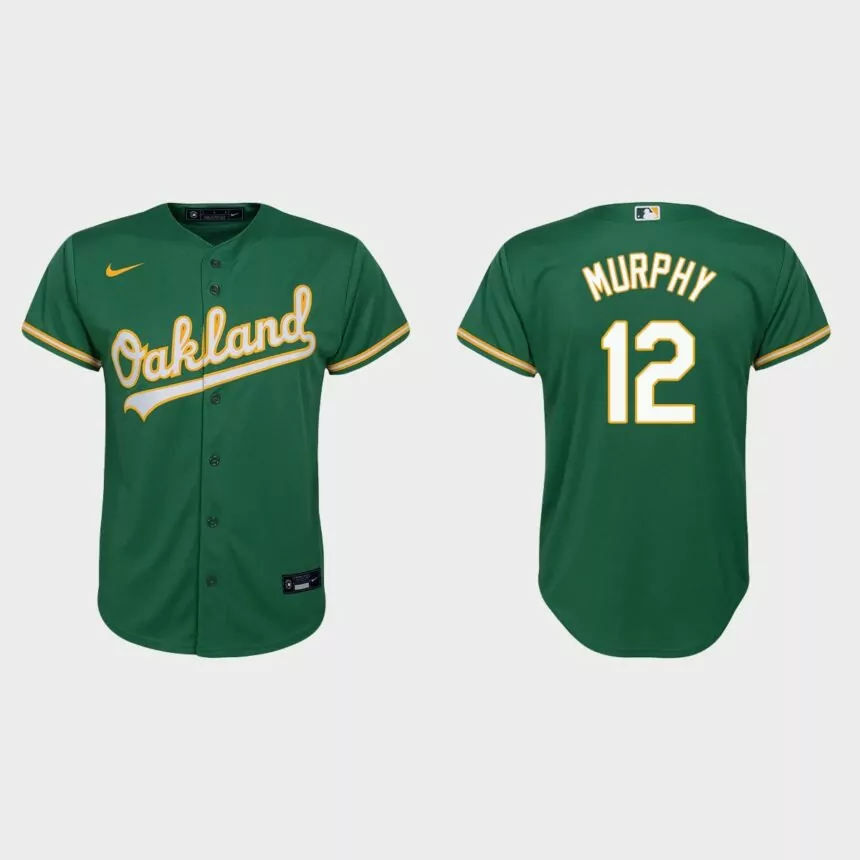 Youth Oakland Athletics #12 Sean Murphy Kelly Green Replica Alternate Jersey