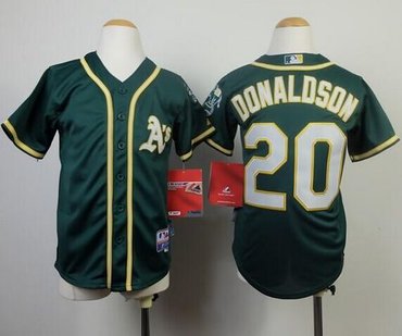 Youth Oakland Athletics #20 Josh Donaldson Green Cool Base Jersey