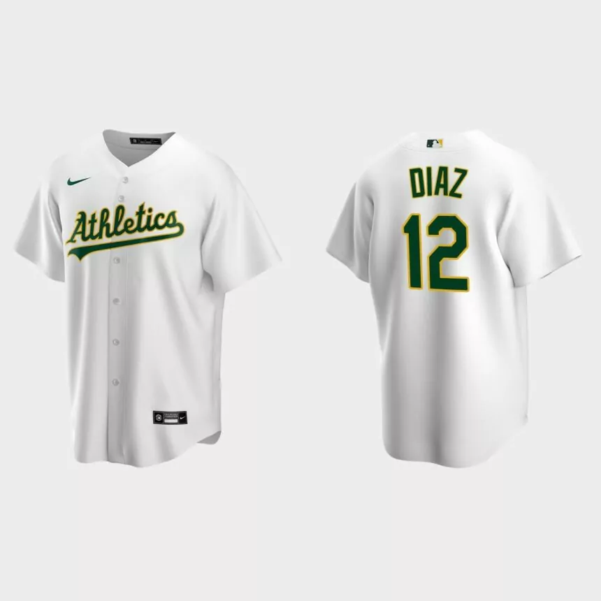 Youth Oakland Athletics Aledmys Diaz White Replica Home Jersey