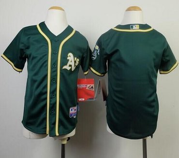 Youth Oakland Athletics Blank Green Cool Base Jersey
