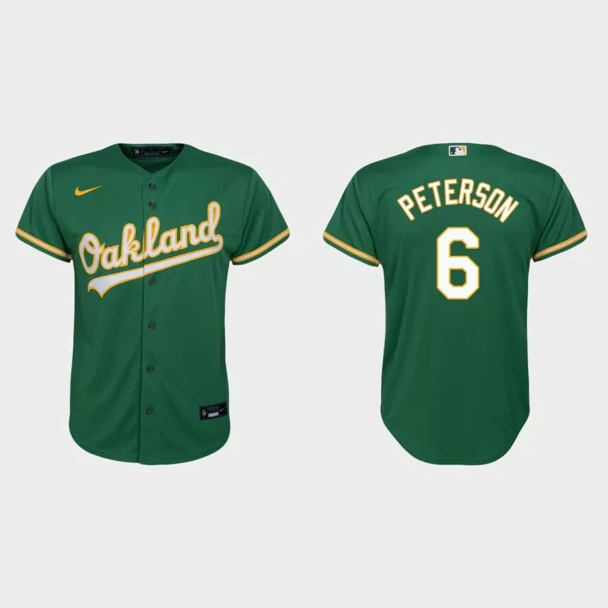 Youth Oakland Athletics Jace Peterson Kelly Green Replica Alternate Jersey