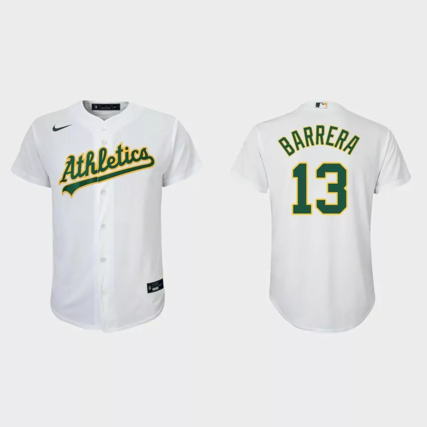 Youth Oakland Athletics Luis Barrera White Replica Home Jersey