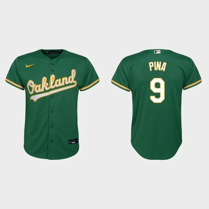 Youth Oakland Athletics Manny Pina Kelly Green Replica Alternate Jersey