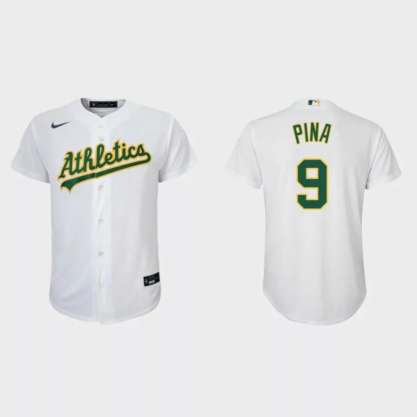 Youth Oakland Athletics Manny Pina White Replica Home Jersey