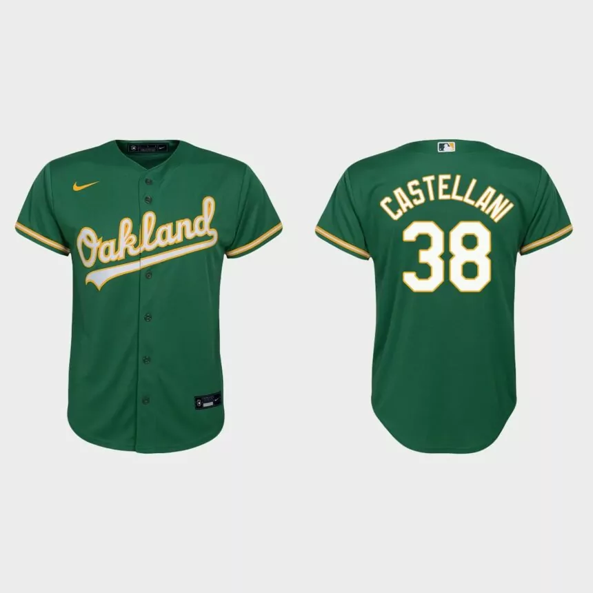 Youth Oakland Athletics Ryan Castellani Kelly Green Replica Alternate Jersey