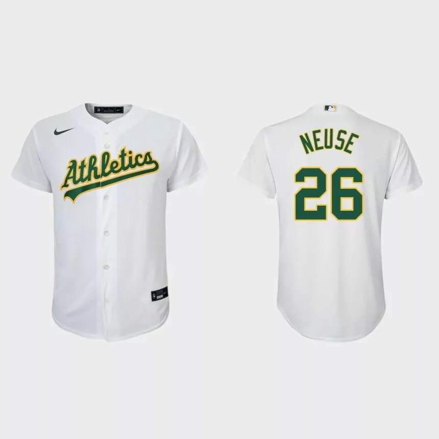 Youth Oakland Athletics Sheldon Neuse White Replica Home Jersey