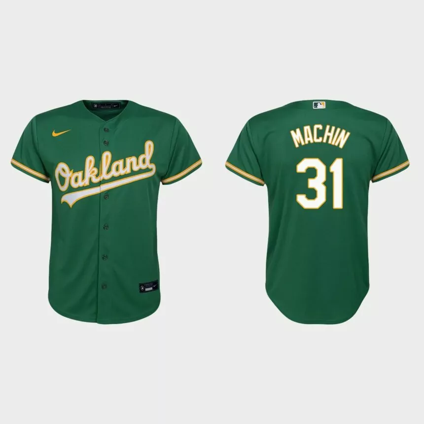 Youth Oakland Athletics Vimael Machin Kelly Green Replica Alternate Jersey