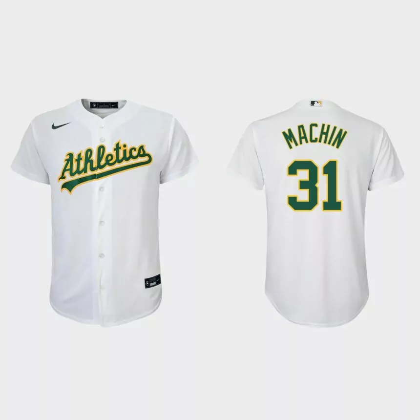 Youth Oakland Athletics Vimael Machin White Replica Home Jersey