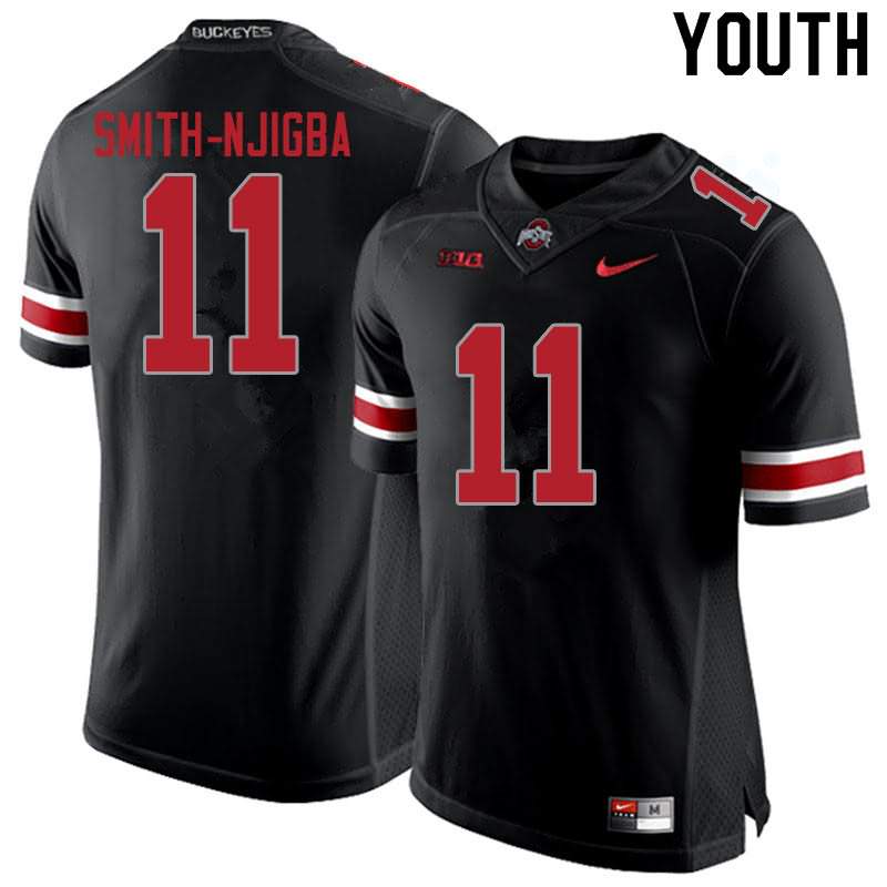Youth Ohio State Buckeyes #11 Jaxon Smith-Njigba Blackout College Football Jersey