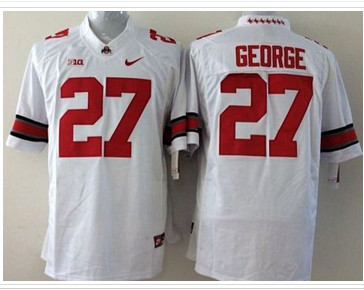 Youth Ohio State Buckeyes #27 Eddie George White Stitched NCAA Jersey