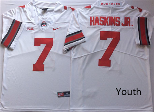 Youth Ohio State Buckeyes 7 Dwayne Haskins Jr. White Youth College Football Jersey