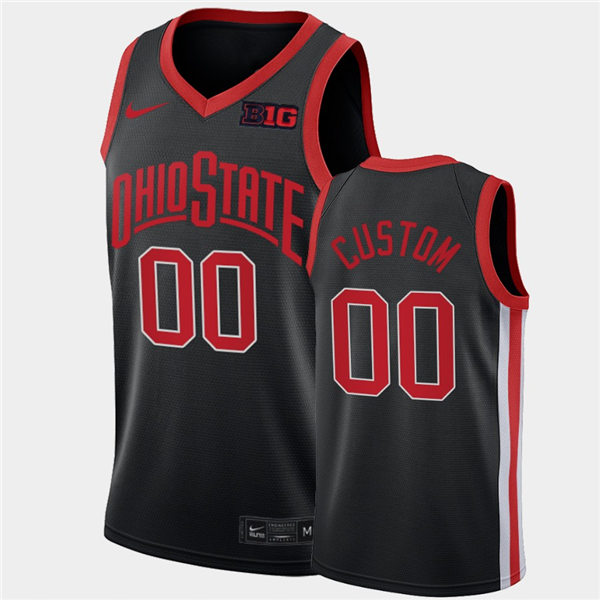 Youth Ohio State Buckeyes Custom Duane Washington Jr. CJ Walker Justice Sueing E.J. Liddell Nike 2021 Black Retro Basketball Jersey