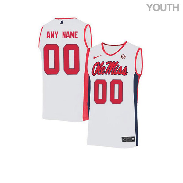 Youth Ole Miss Rebels Custom Shakira Austin Jaemyn Brakefield Eric Van Der Heijden Daeshun Ruffin James White Nike White Red 