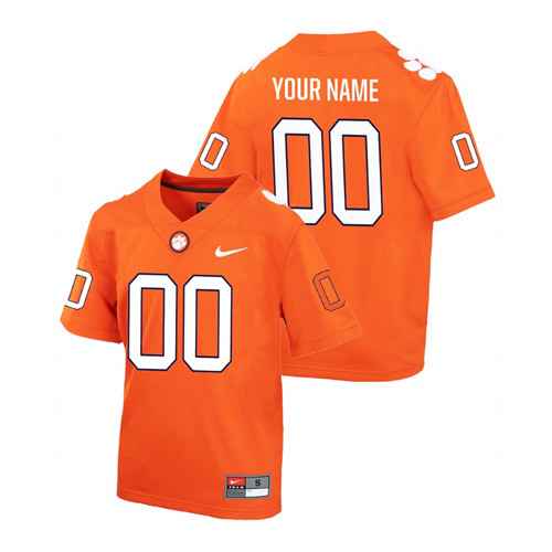Youth Orange Clemson Tigers Custom College Football Game Jersey