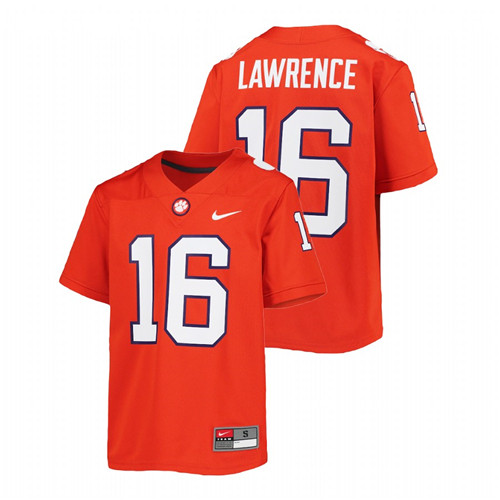 Youth Orange Clemson Tigers Trevor Lawrence College Football Alumni Jersey