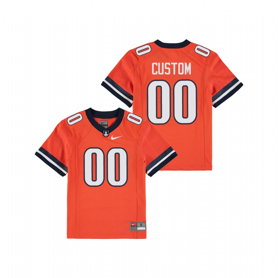 Youth Orange Illinois Fighting Illini Custom Replica Football Jersey
