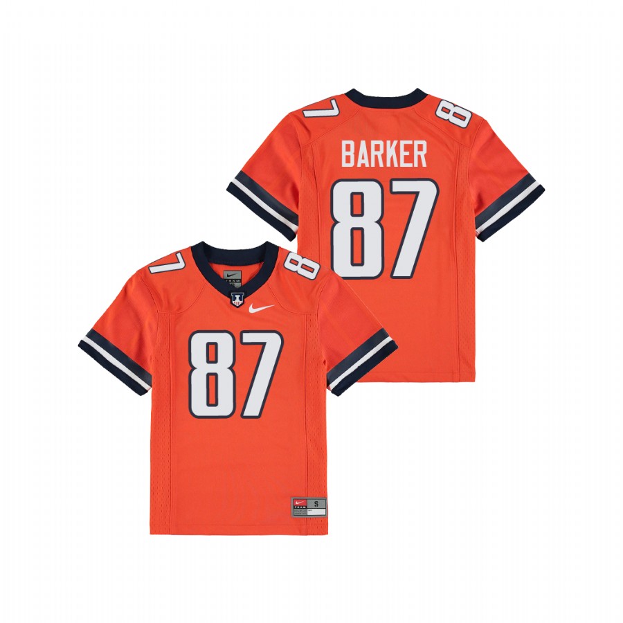 Youth Orange Illinois Fighting Illini Daniel Barker Replica Football Jersey