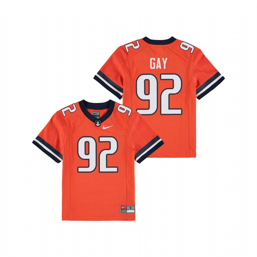 Youth Orange Illinois Fighting Illini Isaiah Gay Replica Football Jersey