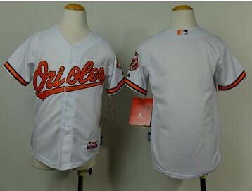 Youth Orioles Blank White Cool Base Stitched Youth Baseball Jersey