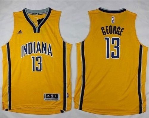 Youth Pacers #13 Paul George Yellow Stitched NBA Jersey