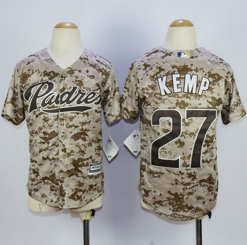 Youth Padres #27 Matt Kemp Camo Alternate 2 Stitched MLB Jersey