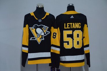Youth Penguins 58 Kris Letang Black Adidas Jersey