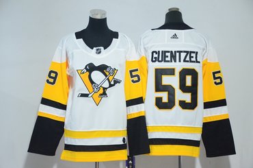Youth Penguins 59 Jake Guentzel White Youth Adidas Jersey