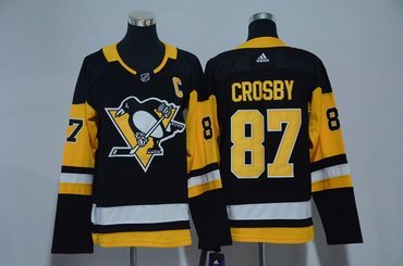 Youth Penguins 87 Sidney Crosby Black Adidas Jersey