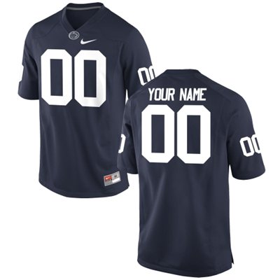 Youth Penn State Nittany Lions Custom Football Jersey Navy Blue