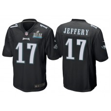 Youth Philadelphia Eagles #17 Alshon Jeffery Black Super Bowl LII Bound Game Jersey