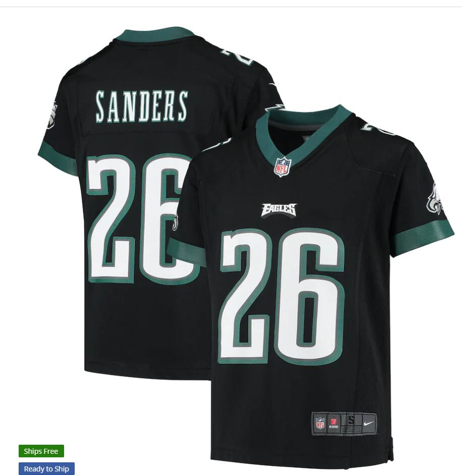 Youth Philadelphia Eagles #26 Miles Sanders Nike Black Limited Jersey