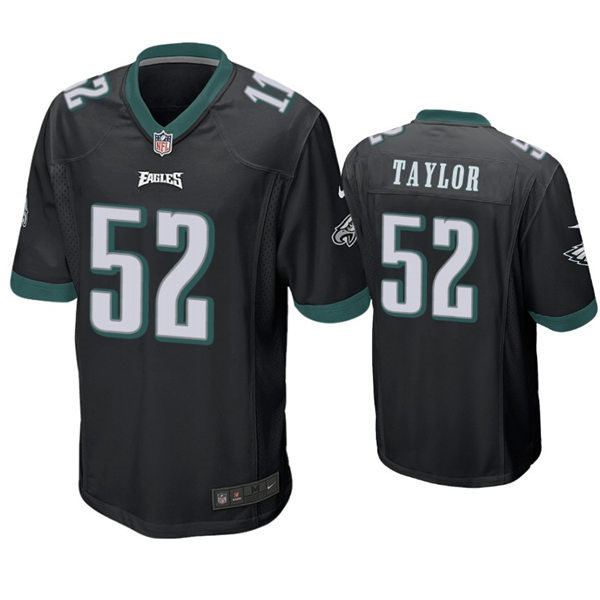 Youth Philadelphia Eagles #52 Davion Taylor Stitched Nike Black Limited Jersey