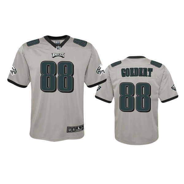 Youth Philadelphia Eagles #88 Dallas Goedert Silver Inverted Legend Jersey