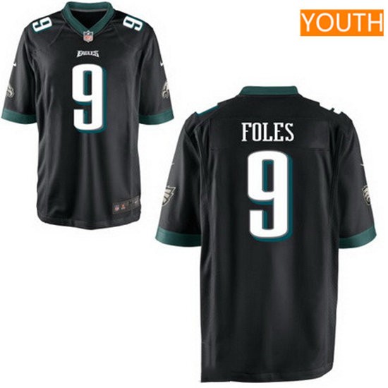 Youth Philadelphia Eagles #9 Nick Foles Nike Alternate Black Player Game Jersey