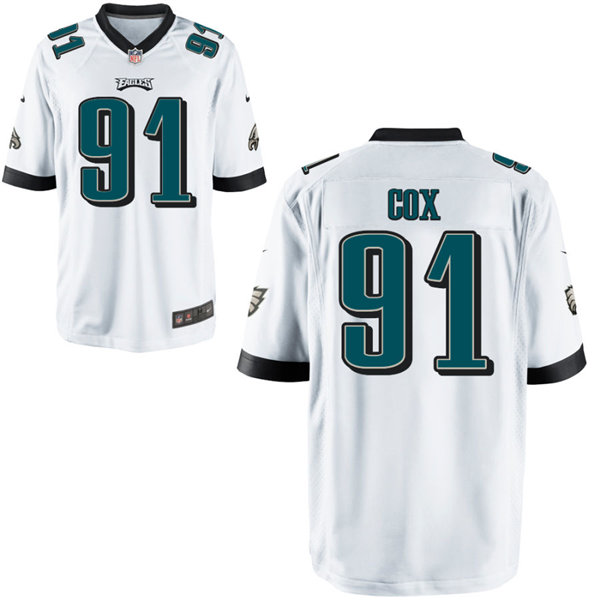 Youth Philadelphia Eagles #91 Fletcher Cox Nike White Limited Jersey