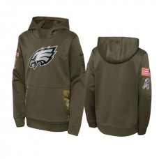 Youth Philadelphia Eagles Nike Olive 2022 Salute to Service Performance Hoodie