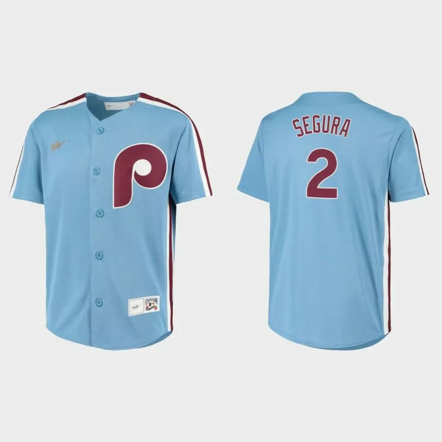 Youth Philadelphia Phillies #2 Jean Segura Light Blue Cooperstown Collection Road Jersey